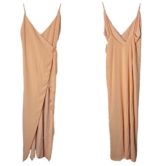 Privacy Please Peach True Wrap Dress Sweetheart Neckline Chiffon Extra Small XS - Picture 1 of 15